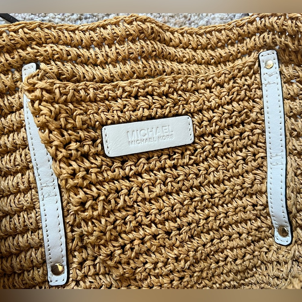 Michael Kors Straw & Leather Tote Bag - Picture 4 of 4